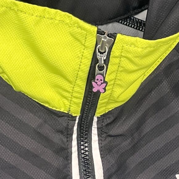 Betty Designs Braveheart Skull Wind Vest Small Full Zip Jersey Black Cycling NEW - Picture 8 of 13